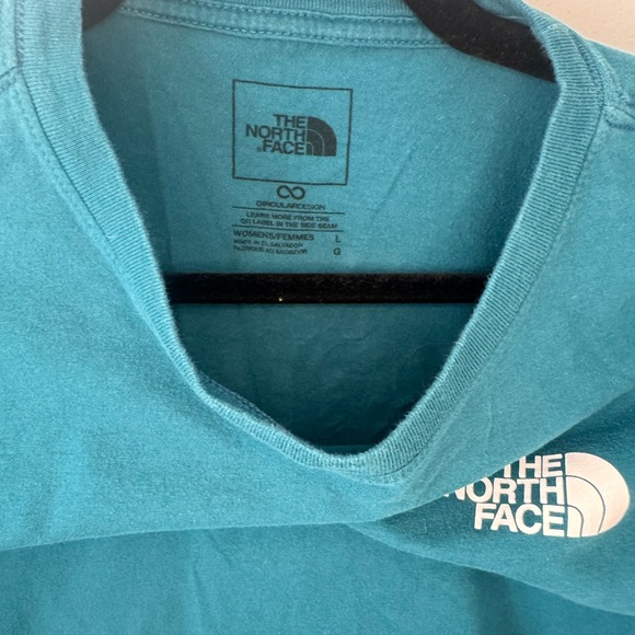 The North Face Teal Logo Graphic T-Shirt Women’s Large Never Stop Exploring - Picture 2 of 4